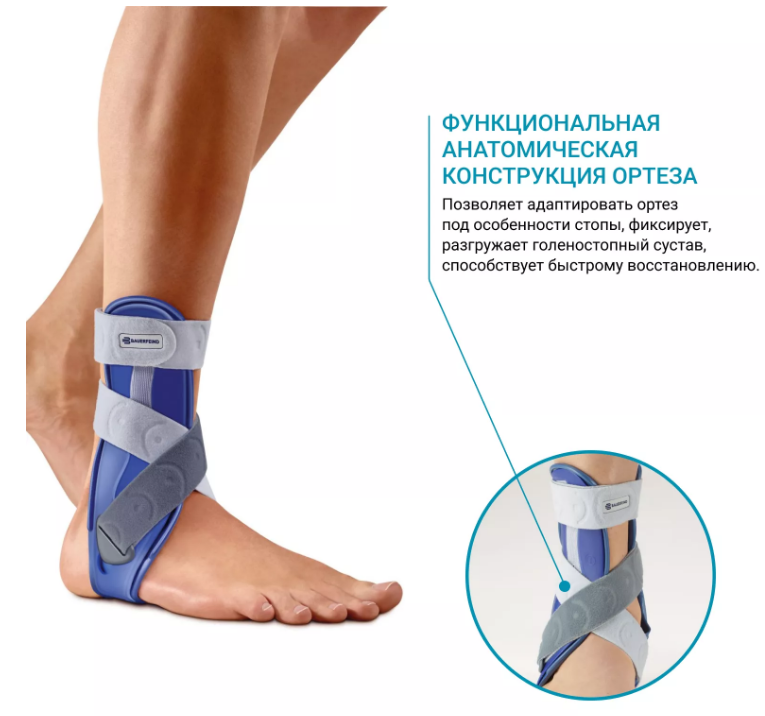 Бандаж голеностопный 1237 Bauerfeind, сильная фиксация купить в OrtoMir24